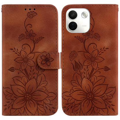 Lily Embossed Leather Phone Case, For Redmi Note 17 5G Global 169.7mm, For Redmi Note 17 Pro Max / Note 17 Pro+ 5G, For Redmi K100 Pro Max 5G / Poco F9 Ultra 5G, For Redmi 17 4G / 5G Global 170mm, For Redmi A7 Pro 4G / 5G 171mm / Poco C85x 5G          ...