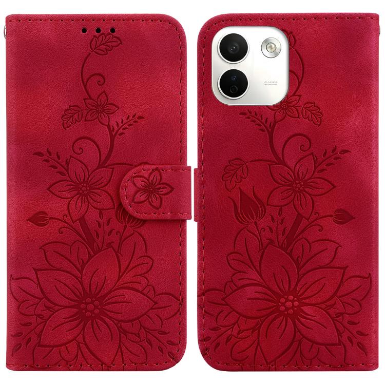 Lily Embossed Leather Phone Case, For Redmi Note 17 5G Global 169.7mm, For Redmi Note 17 Pro Max / Note 17 Pro+ 5G, For Redmi K100 Pro Max 5G / Poco F9 Ultra 5G, For Redmi 17 4G / 5G Global 170mm, For Redmi A7 Pro 4G / 5G 171mm / Poco C85x 5G          ...
