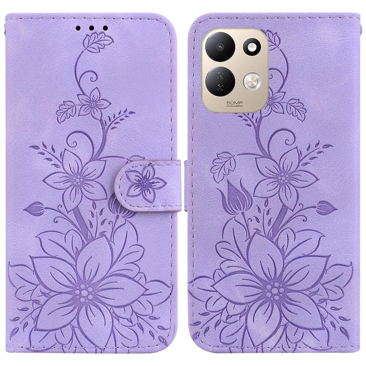 Lily Embossed Leather Phone Case, For Redmi Note 17 5G Global 169.7mm, For Redmi Note 17 Pro Max / Note 17 Pro+ 5G, For Redmi K100 Pro Max 5G / Poco F9 Ultra 5G, For Redmi 17 4G / 5G Global 170mm, For Redmi A7 Pro 4G / 5G 171mm / Poco C85x 5G          ...