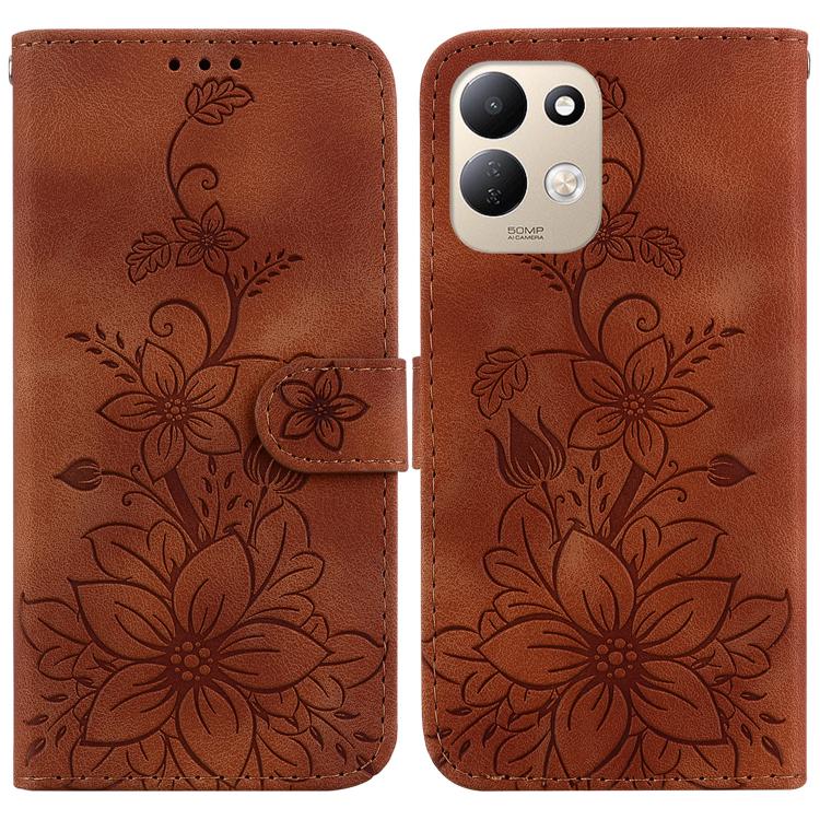 Lily Embossed Leather Phone Case, For Redmi Note 17 5G Global 169.7mm, For Redmi Note 17 Pro Max / Note 17 Pro+ 5G, For Redmi K100 Pro Max 5G / Poco F9 Ultra 5G, For Redmi 17 4G / 5G Global 170mm, For Redmi A7 Pro 4G / 5G 171mm / Poco C85x 5G          ...
