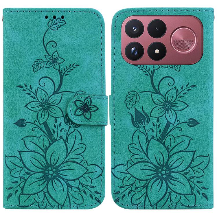 Lily Embossed Leather Phone Case, For Redmi Note 17 5G Global 169.7mm, For Redmi Note 17 Pro Max / Note 17 Pro+ 5G, For Redmi K100 Pro Max 5G / Poco F9 Ultra 5G, For Redmi 17 4G / 5G Global 170mm, For Redmi A7 Pro 4G / 5G 171mm / Poco C85x 5G          ...