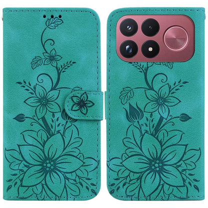 Lily Embossed Leather Phone Case, For Redmi Note 17 5G Global 169.7mm, For Redmi Note 17 Pro Max / Note 17 Pro+ 5G, For Redmi K100 Pro Max 5G / Poco F9 Ultra 5G, For Redmi 17 4G / 5G Global 170mm, For Redmi A7 Pro 4G / 5G 171mm / Poco C85x 5G          ...