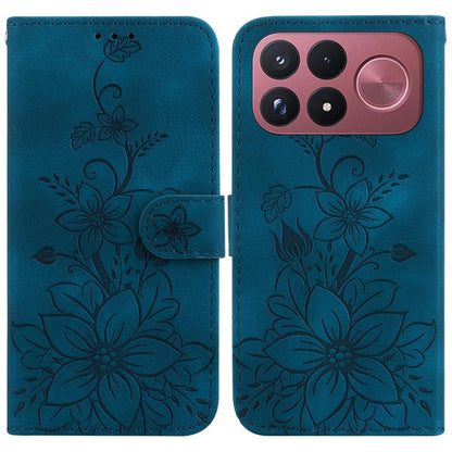 Lily Embossed Leather Phone Case, For Redmi Note 17 5G Global 169.7mm, For Redmi Note 17 Pro Max / Note 17 Pro+ 5G, For Redmi K100 Pro Max 5G / Poco F9 Ultra 5G, For Redmi 17 4G / 5G Global 170mm, For Redmi A7 Pro 4G / 5G 171mm / Poco C85x 5G          ...