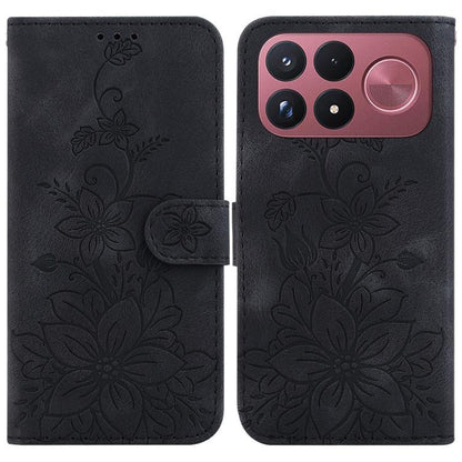 Lily Embossed Leather Phone Case, For Redmi Note 17 5G Global 169.7mm, For Redmi Note 17 Pro Max / Note 17 Pro+ 5G, For Redmi K100 Pro Max 5G / Poco F9 Ultra 5G, For Redmi 17 4G / 5G Global 170mm, For Redmi A7 Pro 4G / 5G 171mm / Poco C85x 5G          ...