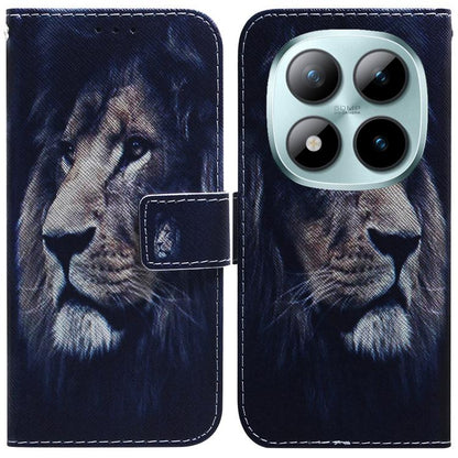 Dark navy flip leather phone case with dog illustration and stitched magnetic flap