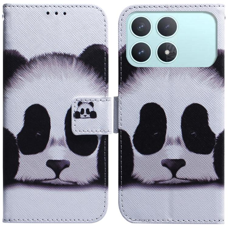 White flip leather phone case with black cat shapes and small paw print detail, clasp closed.