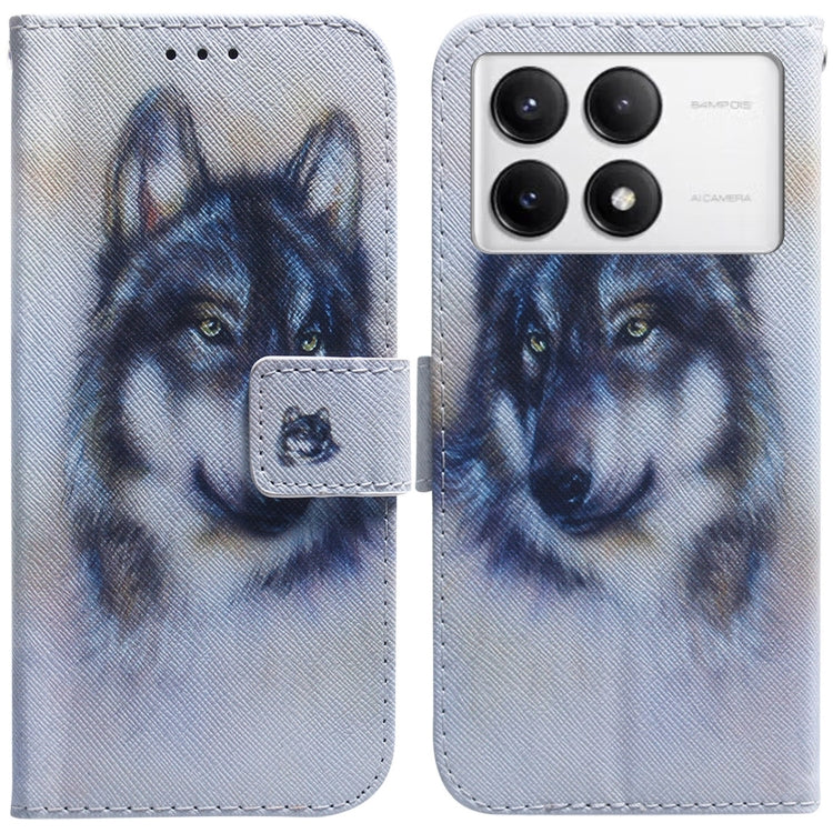 Coloured Drawing Flip Leather Phone Case, For Xiaomi Poco M6 4G, For Xiaomi Poco F6 Pro