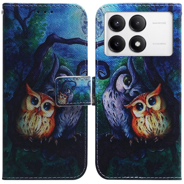Coloured Drawing Flip Leather Phone Case, For Xiaomi Poco M6 4G, For Xiaomi Poco F6 Pro