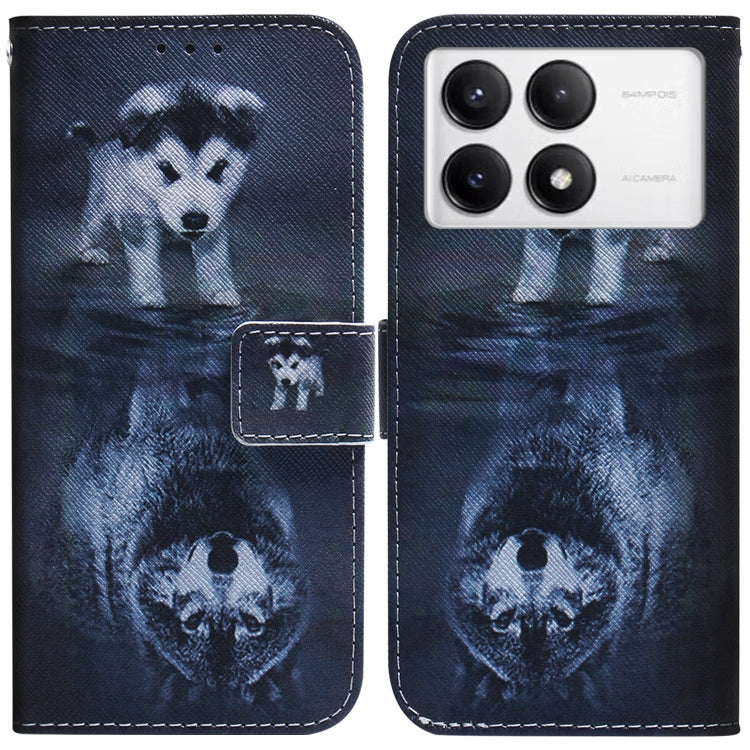 Coloured Drawing Flip Leather Phone Case, For Xiaomi Poco M6 4G, For Xiaomi Poco F6 Pro