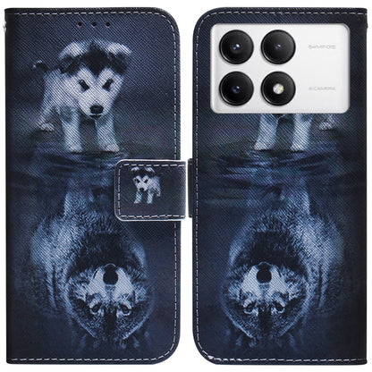 Coloured Drawing Flip Leather Phone Case, For Xiaomi Poco M6 4G, For Xiaomi Poco F6 Pro
