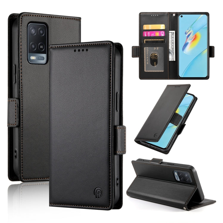 Side Buckle Magnetic Frosted Leather Phone Case, For OPPO A54 / A54s / A55 5G / A55s 5G, For OPPO A79 5G