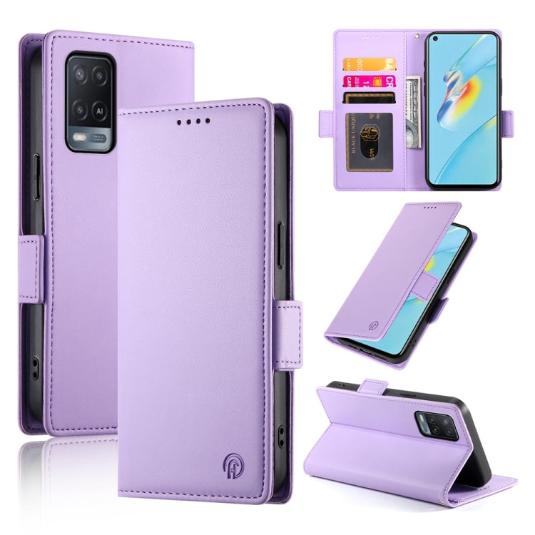 Side Buckle Magnetic Frosted Leather Phone Case, For OPPO A54 / A54s / A55 5G / A55s 5G, For OPPO A79 5G