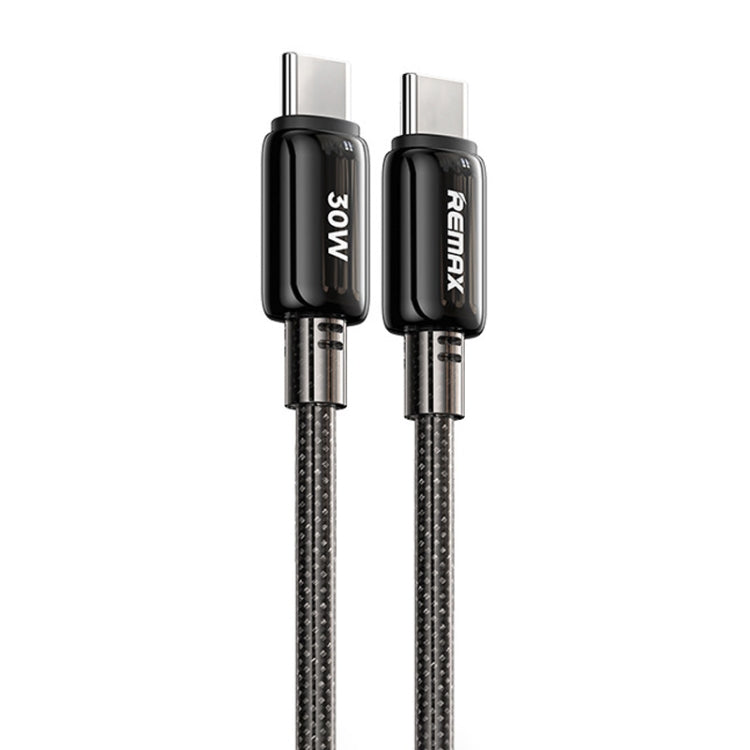 REMAX RC-C036 1.2m 30W Type-C to Type-C Transparent Braided Fast Charging Cable, Type-C to Type-C