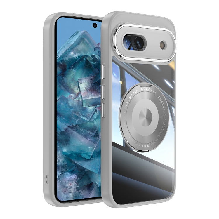 Grey MagSafe hybrid phone case with 360 magnetic ring holder