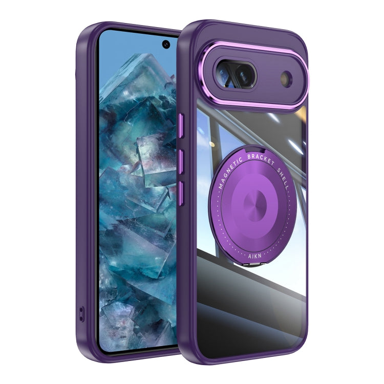Purple MagSafe hybrid phone case with 360 magnetic ring holder