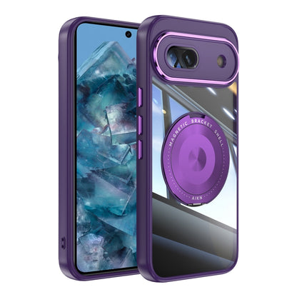 Purple MagSafe hybrid phone case with 360 magnetic ring holder