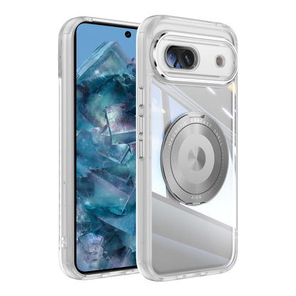Frosted white MagSafe hybrid phone case with 360 magnetic ring holder