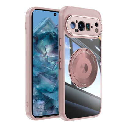 Pink MagSafe hybrid phone case with 360 magnetic ring holder and camera cutouts