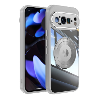 Grey MagSafe hybrid phone case with 360 magnetic ring holder
