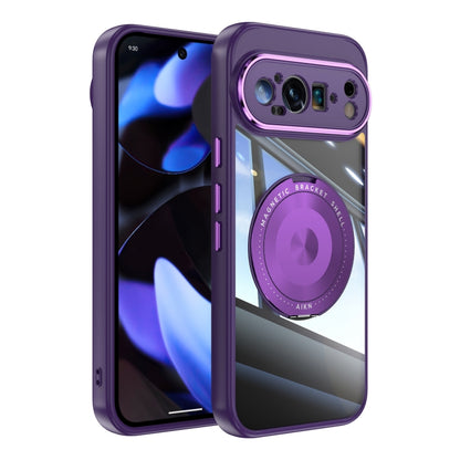 Purple MagSafe hybrid phone case with 360 magnetic ring holder