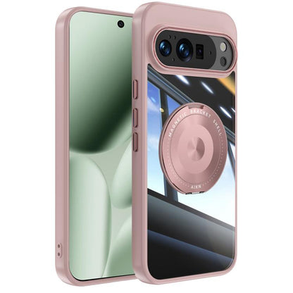 Pink hybrid phone case with MagSafe-style magnetic ring and camera cutouts