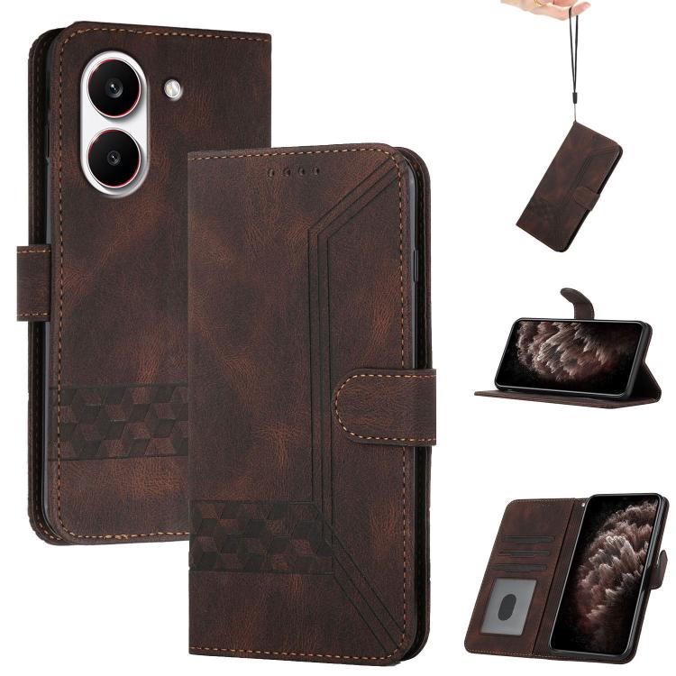 Cubic Skin Feel Flip Leather Phone Case, For Redmi Note 17 4G / 5G Global 169.7mm, For Redmi 17C 5G, For Redmi Note 17 Pro+ 5G Global 163.4mm, For Redmi Note 17 Pro 5G Global 163.5mm, For Redmi K100 Pro Max 5G / Poco F9 Ultra 5G                        ...