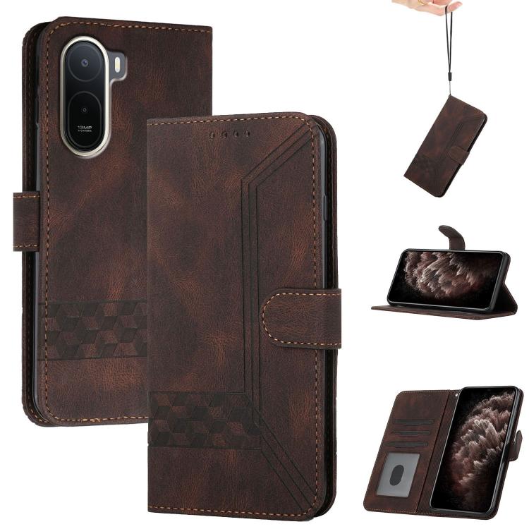Cubic Skin Feel Flip Leather Phone Case, For Redmi Note 17 4G / 5G Global 169.7mm, For Redmi 17C 5G, For Redmi Note 17 Pro+ 5G Global 163.4mm, For Redmi Note 17 Pro 5G Global 163.5mm, For Redmi K100 Pro Max 5G / Poco F9 Ultra 5G                        ...