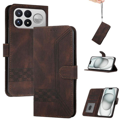 Cubic Skin Feel Flip Leather Phone Case, For Redmi Note 17 4G / 5G Global 169.7mm, For Redmi 17C 5G, For Redmi Note 17 Pro+ 5G Global 163.4mm, For Redmi Note 17 Pro 5G Global 163.5mm, For Redmi K100 Pro Max 5G / Poco F9 Ultra 5G                        ...