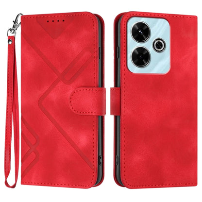 Line Pattern Skin Feel Leather Phone Case, For Redmi Note 14 4G 163.25mm, For Redmi Note 14 5G, For Redmi Note 14 Pro+ 5G, For Redmi Note 14 Pro 5G, For Redmi 13 4G, For Redmi Turbo 3 / Poco F6, For Redmi Note 13R Pro / Poco X6 Neo                     ...