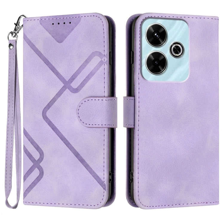 Line Pattern Skin Feel Leather Phone Case, For Redmi Note 14 4G 163.25mm, For Redmi Note 14 5G, For Redmi Note 14 Pro+ 5G, For Redmi Note 14 Pro 5G, For Redmi 13 4G, For Redmi Turbo 3 / Poco F6, For Redmi Note 13R Pro / Poco X6 Neo                     ...