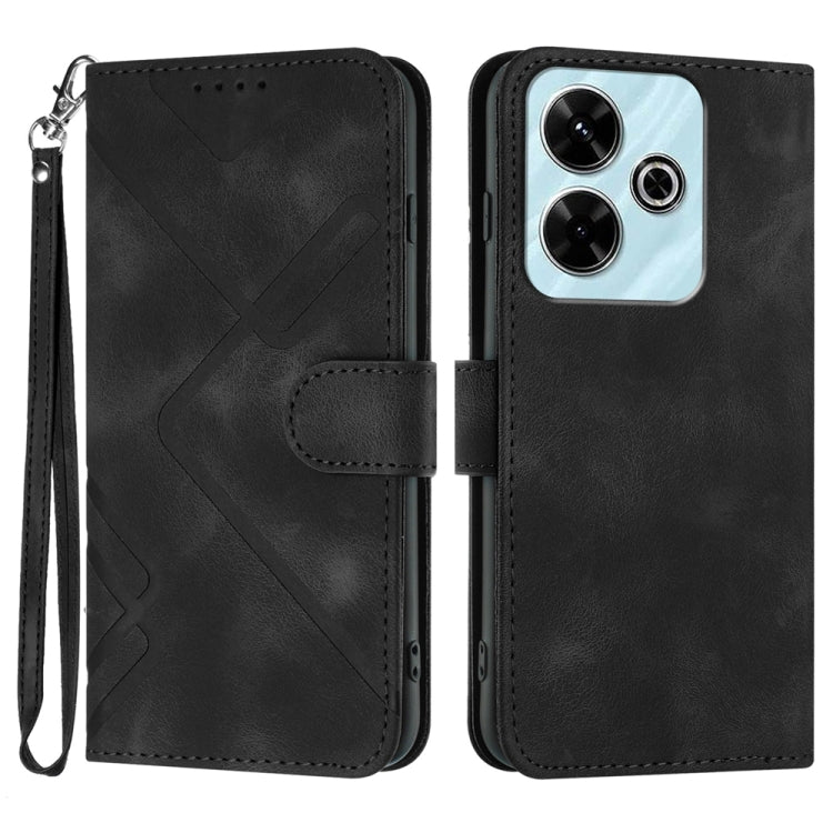 Line Pattern Skin Feel Leather Phone Case, For Redmi Note 14 4G 163.25mm, For Redmi Note 14 5G, For Redmi Note 14 Pro+ 5G, For Redmi Note 14 Pro 5G, For Redmi 13 4G, For Redmi Turbo 3 / Poco F6, For Redmi Note 13R Pro / Poco X6 Neo                     ...