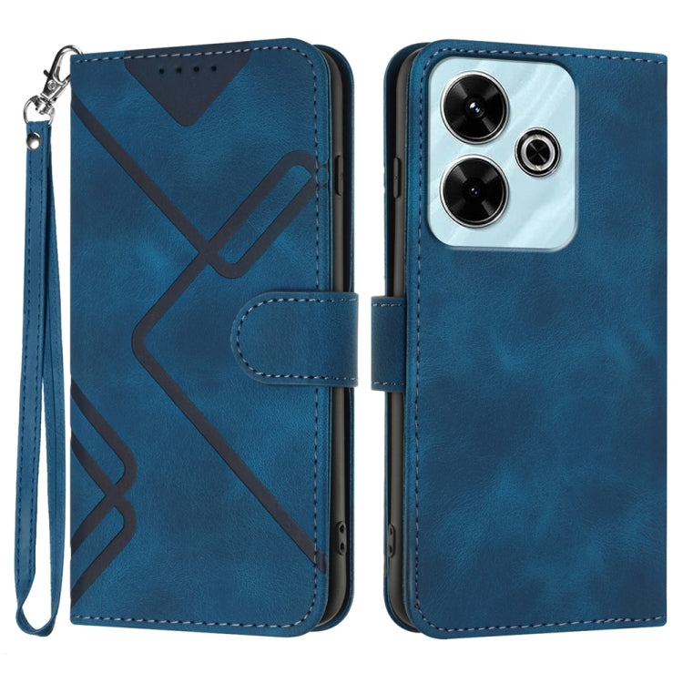 Line Pattern Skin Feel Leather Phone Case, For Redmi Note 14 4G 163.25mm, For Redmi Note 14 5G, For Redmi Note 14 Pro+ 5G, For Redmi Note 14 Pro 5G, For Redmi 13 4G, For Redmi Turbo 3 / Poco F6, For Redmi Note 13R Pro / Poco X6 Neo                     ...