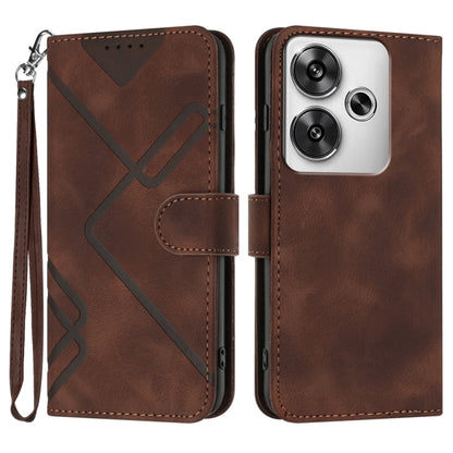 Line Pattern Skin Feel Leather Phone Case, For Redmi Note 14 4G 163.25mm, For Redmi Note 14 5G, For Redmi Note 14 Pro+ 5G, For Redmi Note 14 Pro 5G, For Redmi 13 4G, For Redmi Turbo 3 / Poco F6, For Redmi Note 13R Pro / Poco X6 Neo                     ...