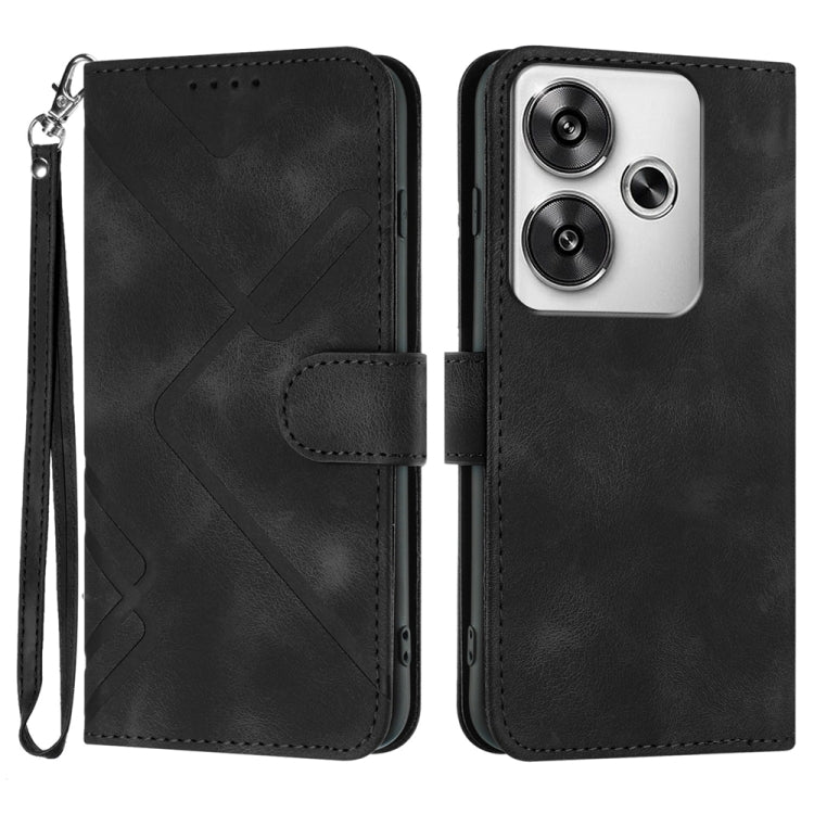 Line Pattern Skin Feel Leather Phone Case, For Redmi Note 14 4G 163.25mm, For Redmi Note 14 5G, For Redmi Note 14 Pro+ 5G, For Redmi Note 14 Pro 5G, For Redmi 13 4G, For Redmi Turbo 3 / Poco F6, For Redmi Note 13R Pro / Poco X6 Neo                     ...