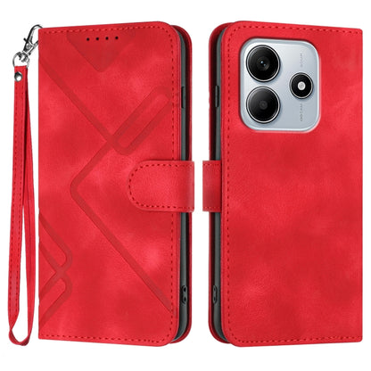 Line Pattern Skin Feel Leather Phone Case, For Redmi Note 14 4G 163.25mm, For Redmi Note 14 5G, For Redmi Note 14 Pro+ 5G, For Redmi Note 14 Pro 5G, For Redmi 13 4G, For Redmi Turbo 3 / Poco F6, For Redmi Note 13R Pro / Poco X6 Neo                     ...