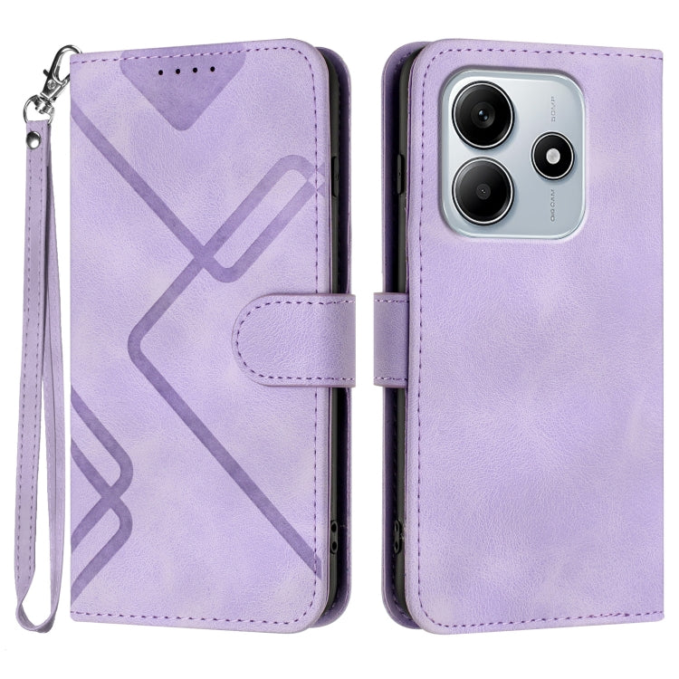 Line Pattern Skin Feel Leather Phone Case, For Redmi Note 14 4G 163.25mm, For Redmi Note 14 5G, For Redmi Note 14 Pro+ 5G, For Redmi Note 14 Pro 5G, For Redmi 13 4G, For Redmi Turbo 3 / Poco F6, For Redmi Note 13R Pro / Poco X6 Neo                     ...