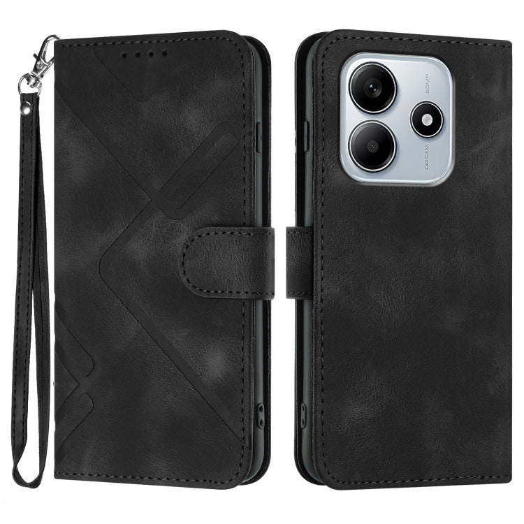 Line Pattern Skin Feel Leather Phone Case, For Redmi Note 14 4G 163.25mm, For Redmi Note 14 5G, For Redmi Note 14 Pro+ 5G, For Redmi Note 14 Pro 5G, For Redmi 13 4G, For Redmi Turbo 3 / Poco F6, For Redmi Note 13R Pro / Poco X6 Neo                     ...