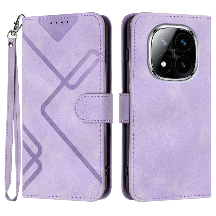 Line Pattern Skin Feel Leather Phone Case, For Redmi Note 14 4G 163.25mm, For Redmi Note 14 5G, For Redmi Note 14 Pro+ 5G, For Redmi Note 14 Pro 5G, For Redmi 13 4G, For Redmi Turbo 3 / Poco F6, For Redmi Note 13R Pro / Poco X6 Neo                     ...
