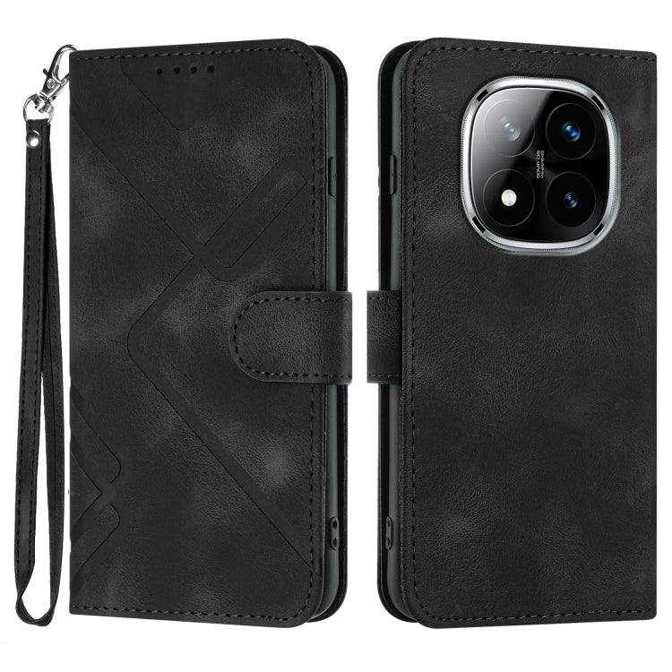 Line Pattern Skin Feel Leather Phone Case, For Redmi Note 14 4G 163.25mm, For Redmi Note 14 5G, For Redmi Note 14 Pro+ 5G, For Redmi Note 14 Pro 5G, For Redmi 13 4G, For Redmi Turbo 3 / Poco F6, For Redmi Note 13R Pro / Poco X6 Neo                     ...