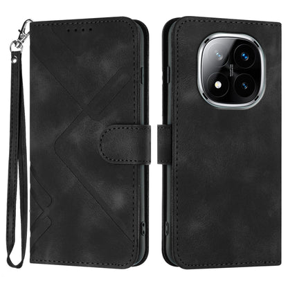 Line Pattern Skin Feel Leather Phone Case, For Redmi Note 14 4G 163.25mm, For Redmi Note 14 5G, For Redmi Note 14 Pro+ 5G, For Redmi Note 14 Pro 5G, For Redmi 13 4G, For Redmi Turbo 3 / Poco F6, For Redmi Note 13R Pro / Poco X6 Neo                     ...