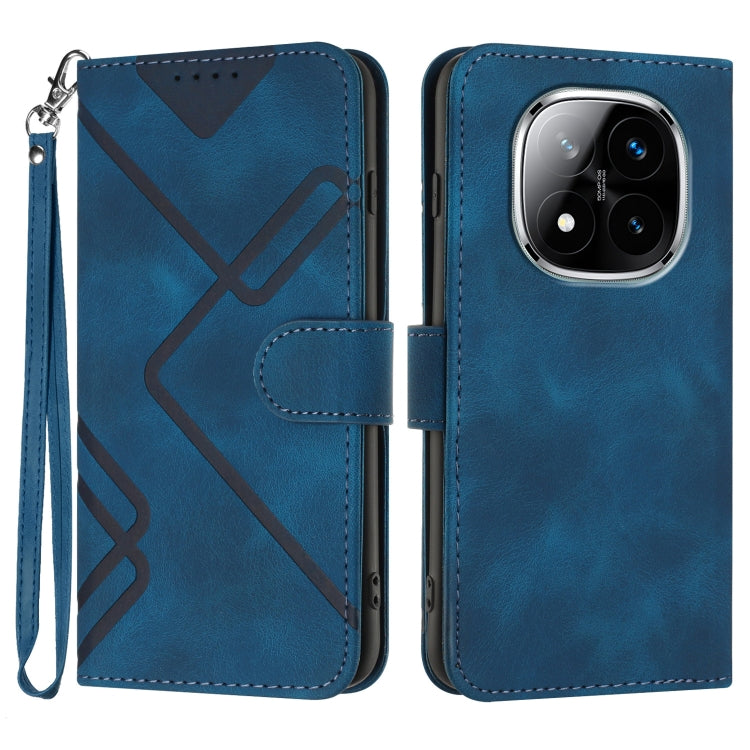 Line Pattern Skin Feel Leather Phone Case, For Redmi Note 14 4G 163.25mm, For Redmi Note 14 5G, For Redmi Note 14 Pro+ 5G, For Redmi Note 14 Pro 5G, For Redmi 13 4G, For Redmi Turbo 3 / Poco F6, For Redmi Note 13R Pro / Poco X6 Neo                     ...