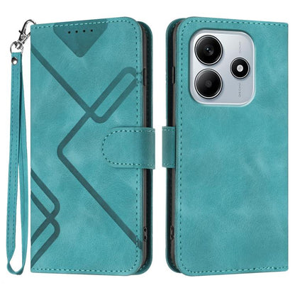 Line Pattern Skin Feel Leather Phone Case, For Redmi Note 14 4G 163.25mm, For Redmi Note 14 5G, For Redmi Note 14 Pro+ 5G, For Redmi Note 14 Pro 5G, For Redmi 13 4G, For Redmi Turbo 3 / Poco F6, For Redmi Note 13R Pro / Poco X6 Neo                     ...