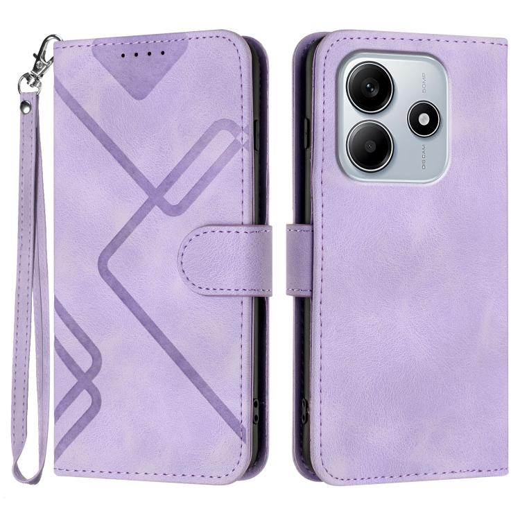 Line Pattern Skin Feel Leather Phone Case, For Redmi Note 14 4G 163.25mm, For Redmi Note 14 5G, For Redmi Note 14 Pro+ 5G, For Redmi Note 14 Pro 5G, For Redmi 13 4G, For Redmi Turbo 3 / Poco F6, For Redmi Note 13R Pro / Poco X6 Neo                     ...