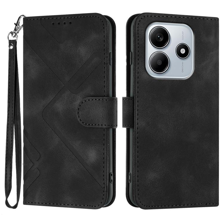 Line Pattern Skin Feel Leather Phone Case, For Redmi Note 14 4G 163.25mm, For Redmi Note 14 5G, For Redmi Note 14 Pro+ 5G, For Redmi Note 14 Pro 5G, For Redmi 13 4G, For Redmi Turbo 3 / Poco F6, For Redmi Note 13R Pro / Poco X6 Neo                     ...