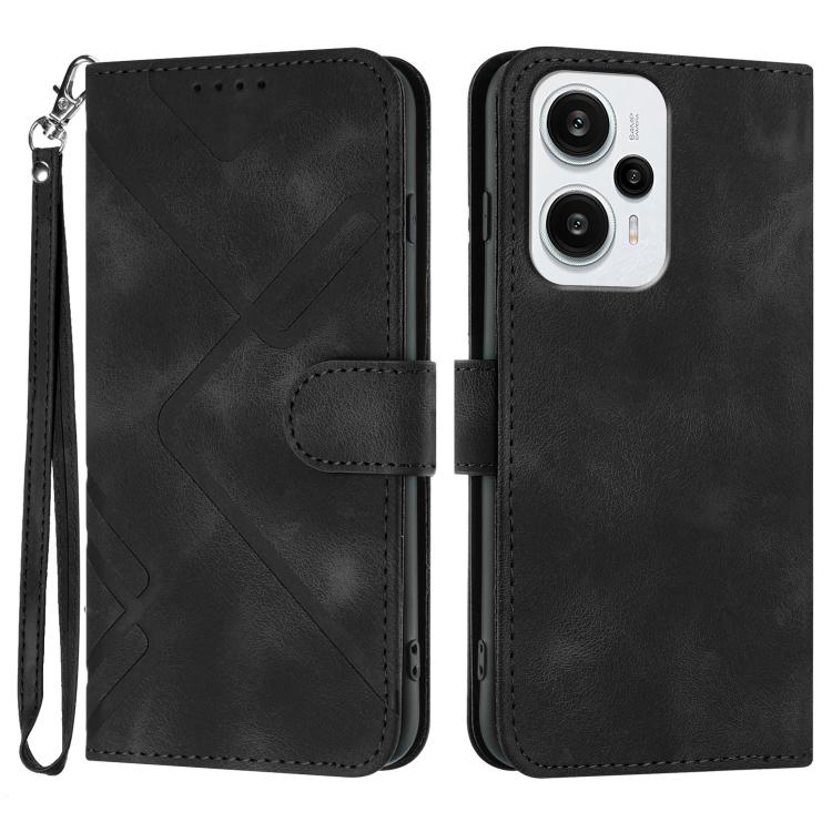 Line Pattern Skin Feel Leather Phone Case, For Redmi Note 14 4G 163.25mm, For Redmi Note 14 5G, For Redmi Note 14 Pro+ 5G, For Redmi Note 14 Pro 5G, For Redmi 13 4G, For Redmi Turbo 3 / Poco F6, For Redmi Note 13R Pro / Poco X6 Neo                     ...