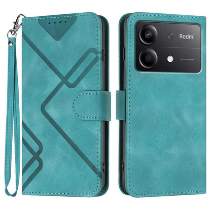 Line Pattern Skin Feel Leather Phone Case, For Redmi Note 14 4G 163.25mm, For Redmi Note 14 5G, For Redmi Note 14 Pro+ 5G, For Redmi Note 14 Pro 5G, For Redmi 13 4G, For Redmi Turbo 3 / Poco F6, For Redmi Note 13R Pro / Poco X6 Neo                     ...