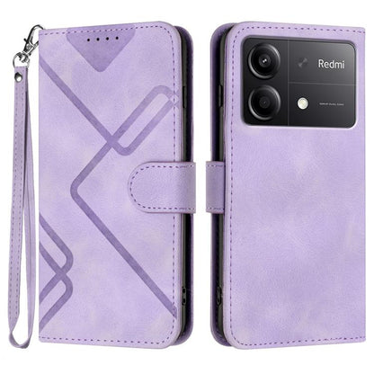 Line Pattern Skin Feel Leather Phone Case, For Redmi Note 14 4G 163.25mm, For Redmi Note 14 5G, For Redmi Note 14 Pro+ 5G, For Redmi Note 14 Pro 5G, For Redmi 13 4G, For Redmi Turbo 3 / Poco F6, For Redmi Note 13R Pro / Poco X6 Neo                     ...