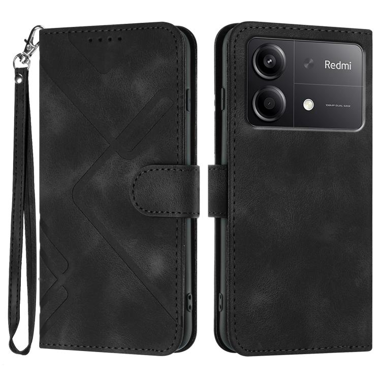 Line Pattern Skin Feel Leather Phone Case, For Redmi Note 14 4G 163.25mm, For Redmi Note 14 5G, For Redmi Note 14 Pro+ 5G, For Redmi Note 14 Pro 5G, For Redmi 13 4G, For Redmi Turbo 3 / Poco F6, For Redmi Note 13R Pro / Poco X6 Neo                     ...