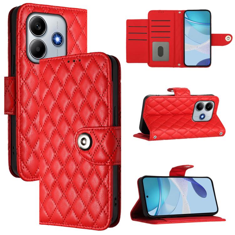 Rhombic Texture Flip Leather Phone Case with Lanyard, For Redmi K90 Max 5G, For Redmi A7 Pro 5G 171mm / Poco C81, For Redmi 15a 5G Global, For Redmi A5 4G 171.7mm / Poco C71 4G, For Redmi Turbo 5 5G Global / Poco X8 Pro                                 ...