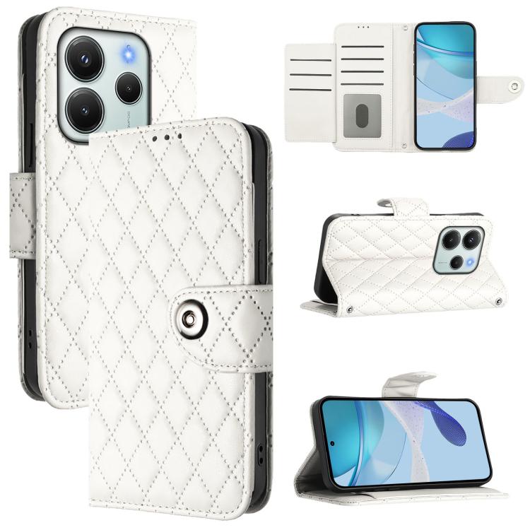 Rhombic Texture Flip Leather Phone Case with Lanyard, For Redmi K90 Max 5G, For Redmi A7 Pro 5G 171mm / Poco C81, For Redmi 15a 5G Global, For Redmi A5 4G 171.7mm / Poco C71 4G, For Redmi Turbo 5 5G Global / Poco X8 Pro                                 ...